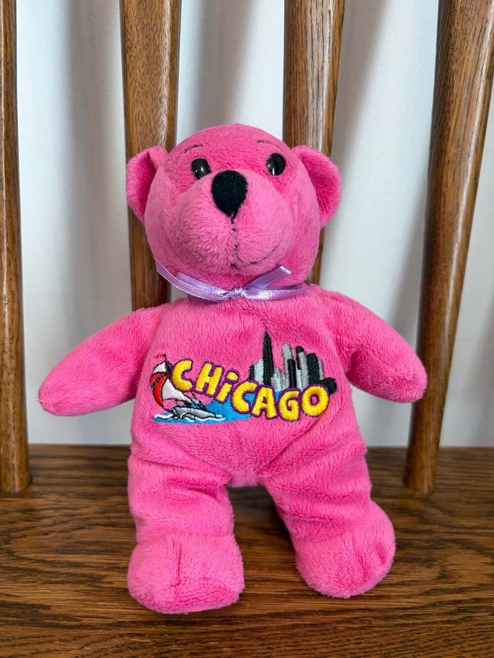 Symbolz Chicago Pink Plush Teddy Bear Souvenir